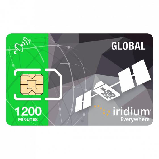 Cartelă SIM preplătită globală pentru telefon prin satelit Iridium - 1200 de minute (valabil 24 de luni)
