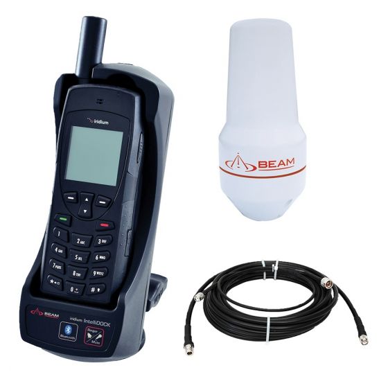 Iridium 9555N Satellitentelefon + Beam IntelliDOCK + Feste Iridium-Antenne