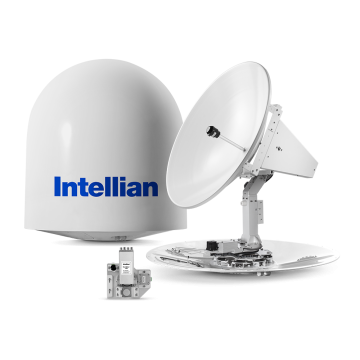 Intellian t100W 3-ása Global Marine gervihnattasjónvarpskerfi með 105 cm (41,3") diski og WorldView LNB